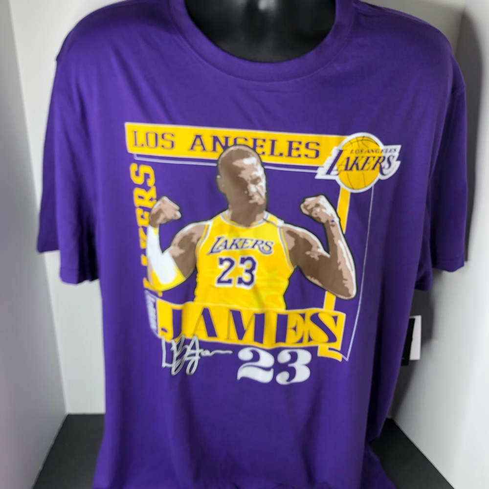 NBA LA Lakers Lebron James #6 Purple Tee T-Shirt - Picture 2 of 7